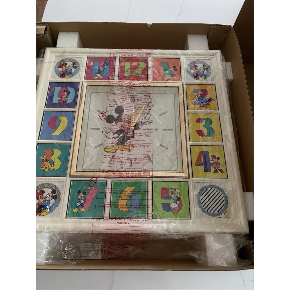 Seiko Disney Mickey Mouse Quartz Vintage Motion Clock Japan 1980's Brand New